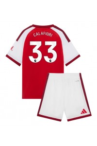 Arsenal Riccardo Calafiori #33 Jalkapallovaatteet Lasten Kotipeliasu 2026-27 Lyhythihainen (+ Lyhyet housut)
